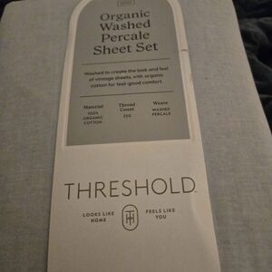 Threshold Organic Washed Percale Sheet Set - Light Gray